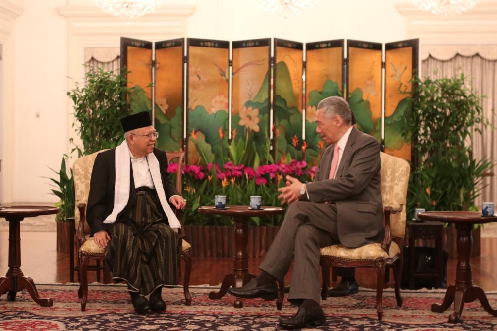 Sambut Ma'ruf di Istana Singapura, PM Lee: Terima Kasih Bapak Kiai