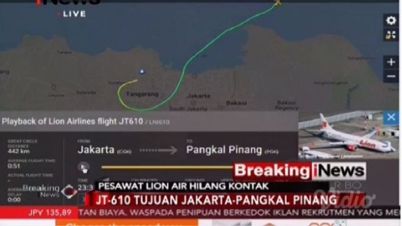 Lion Air Jatuh di Perairan Karawang, Nasib Penumpang Belum Diketahui