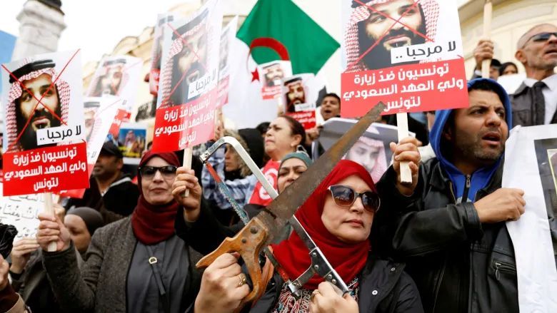 Kunjungi Tunisia, MBS Disambut Hujatan Ratusan Warga yang Unjuk Rasa