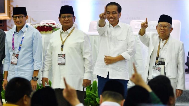 Survei Index: Elektabilitas Jokowi-Ma'ruf 55,6 %, Prabowo-Sandi 32,3 %