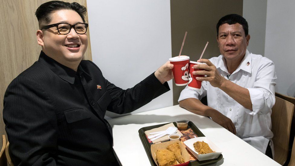 Foto Rodrigo Duterte dan Kim Jong Un 'Palsu' Hebohkan Warga Hong Kong