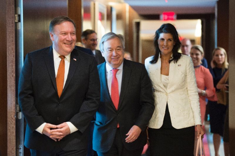 Bertemu Sekjen PBB, Menlu AS Pompeo Bahas Krisis Yaman dan Venezuela