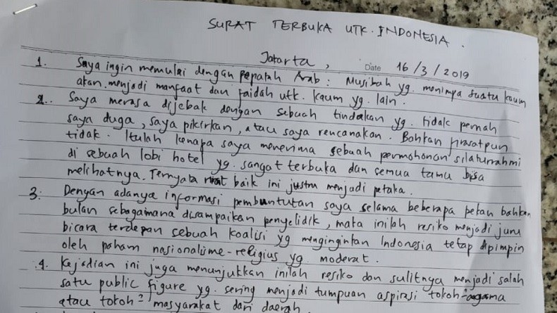 Merasa Dijebak, Ini Isi Lengkap Surat Ketua Umum PPP Romahurmuziy