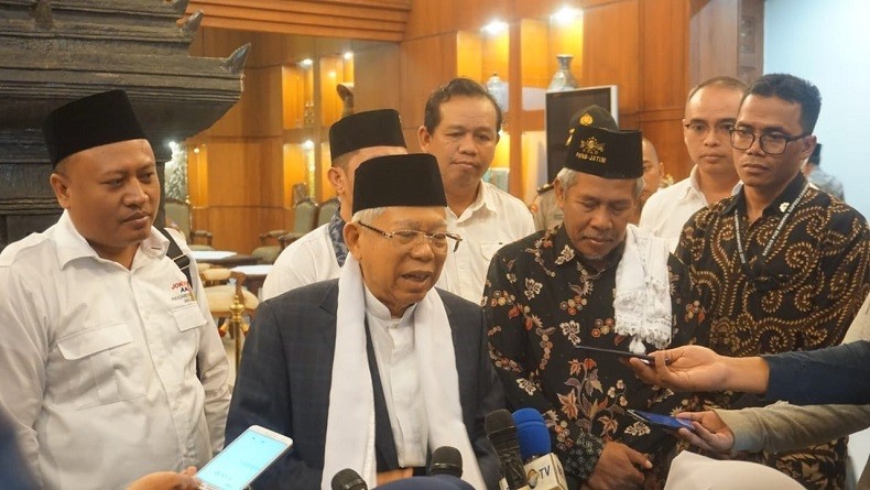 Safari Politik di Gresik, Ma'ruf Mohon Doa Pasangan 01 Menangi Pilpres
