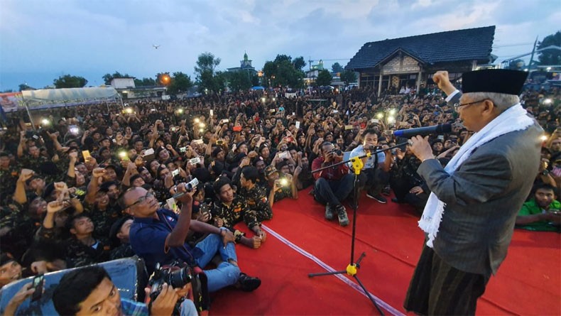 Hadiri Apel Akbar, Ma'ruf Amin Minta Banser Bela NKRI dan Kiai