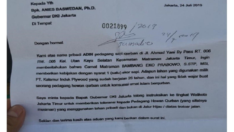 Minta Jatah Sapi Kurban, Camat Matraman Bakal Kena Sanksi Disiplin