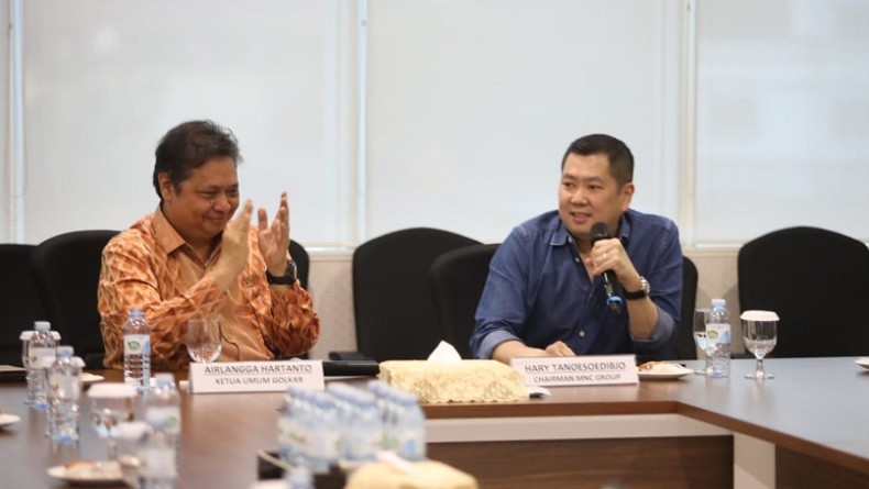 Jelang Munas Partai Golkar, Airlangga Hartarto Temui Hary Tanoesoedibjo