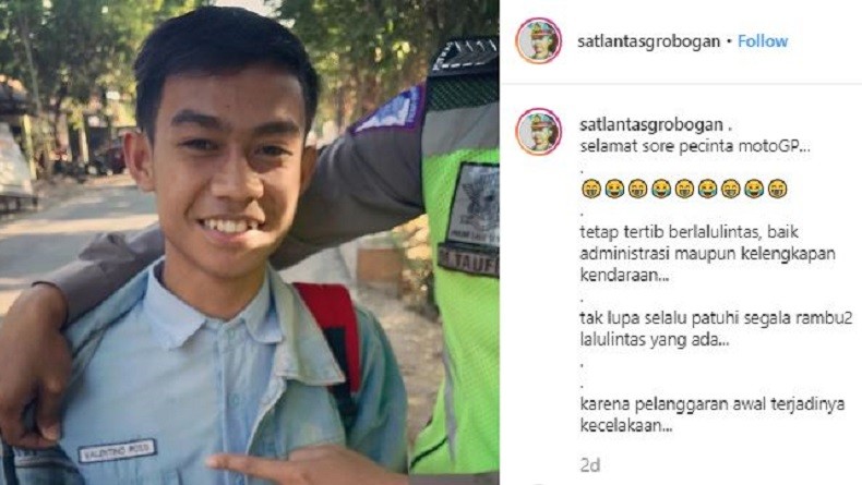 Valentino Rossi Ditilang  Polisi di Grobogan Jateng Gara-Gara Tak Punya SIM