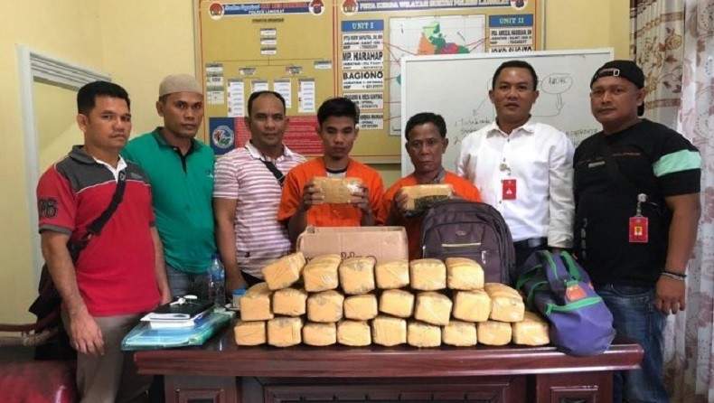 Polres Langkat Gagalkan Selundupan 25 Kilogram Ganja, 2 Kurir Ditangkap