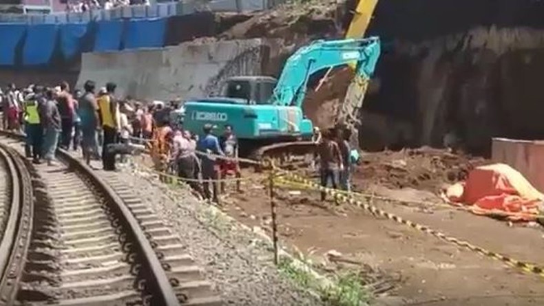 Longsor di Proyek Double Track KRL Bogor-Sukabumi, 4 Pekerja Tertimbun, 2 Tewas