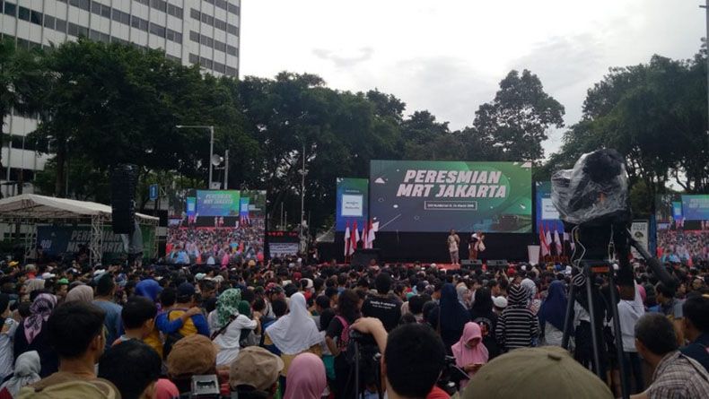 Sejumlah Menteri dan Gubernur DKI Dampingi Jokowi Resmikan MRT Jakarta