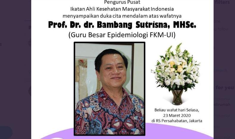 Guru Besar UI Diduga Meninggal akibat Corona, Ini Kisah Pilu Sang Anak