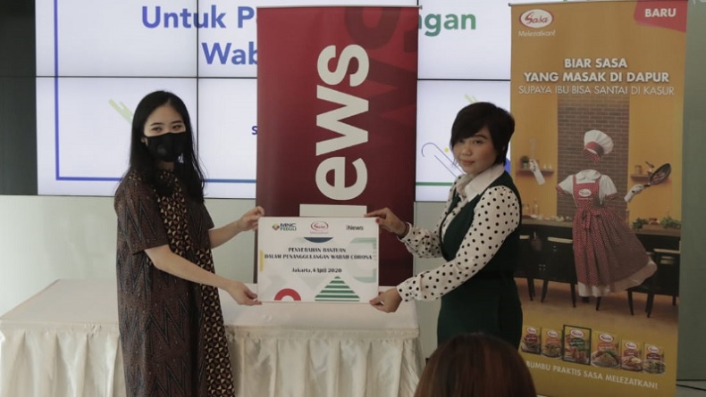 Sasa melalui MNC Peduli Bantu Beras dan Bumbu Masak untuk Tim Pencegahan Covid-19