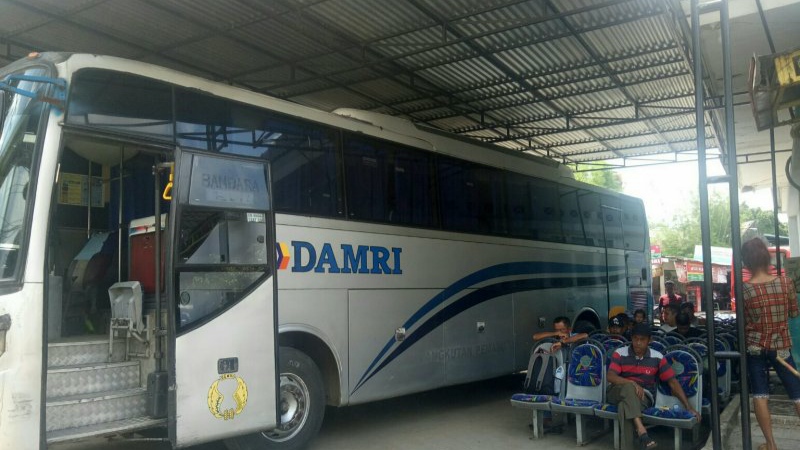 Heboh Bus Damri Tersesat Jalan Susuri Tanggul Sungai Pemali Brebes