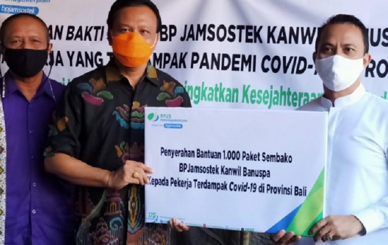BP Jamsostek Gelontorkan 1.000 Paket Bantuan untuk Pekerja Terdampak Covid-19 di Bali