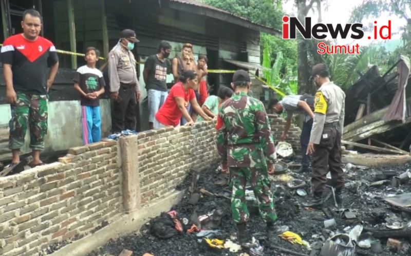 Kebakaran Permukiman Warga di Aek Parambunan Sibolga, 1 Rumah Hangus, 3 Dibongkar