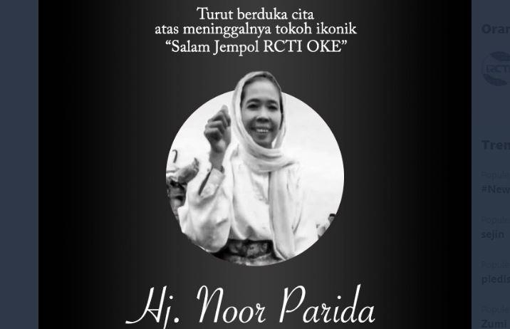 Acil RCTI Oke Noor Parida Meninggal Dunia, Netizen: Legend!