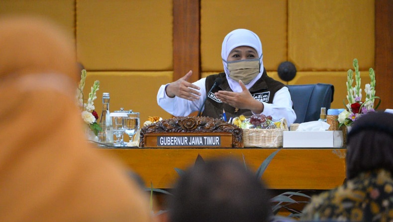 Tak Ada Zona Merah Covid-19 di Jatim, Khofifah Sebut PPKM Mikro Berhasil 