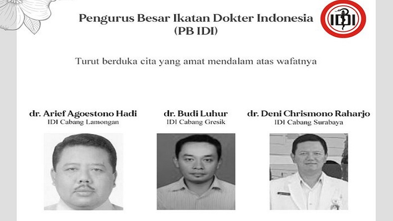 Tiga Dokter di Jawa Timur Wafat Positif Covid-19