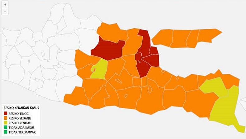 Waspada, 6 Daerah di Jawa Timur Ini Masih Zona Merah Penyebaran Covid-19
