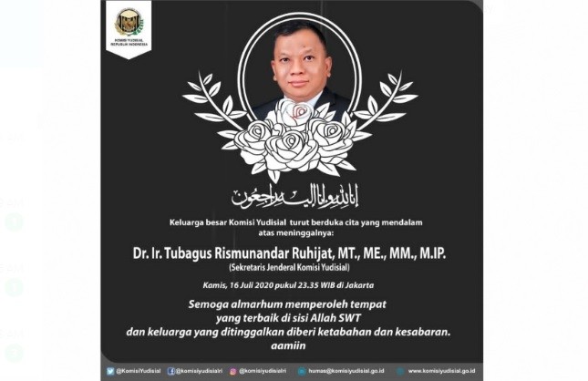 Sepekan Positif Covid-19, Sekjen KY Tubagus Rismunandar Ruhijat Meninggal