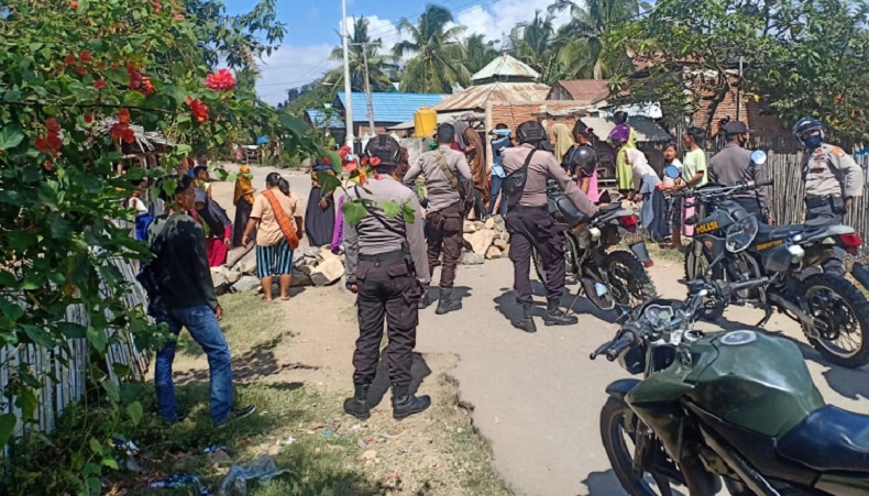 Cegah Bentrok Susulan, Brimob Jaga Lokasi Keributan Antarwarga di Bima NTB