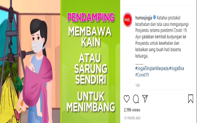 Posyandu di DIY Buka selama Pandemi Covid-19, Orang Tua Wajib Bawa Sarung
