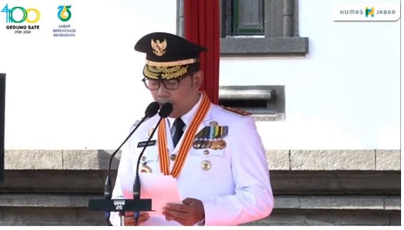Pimpin Upacara HUT RI, Ridwan Kamil: Kita Sedang Hadapi Ujian akibat Pandemi Covid-19
