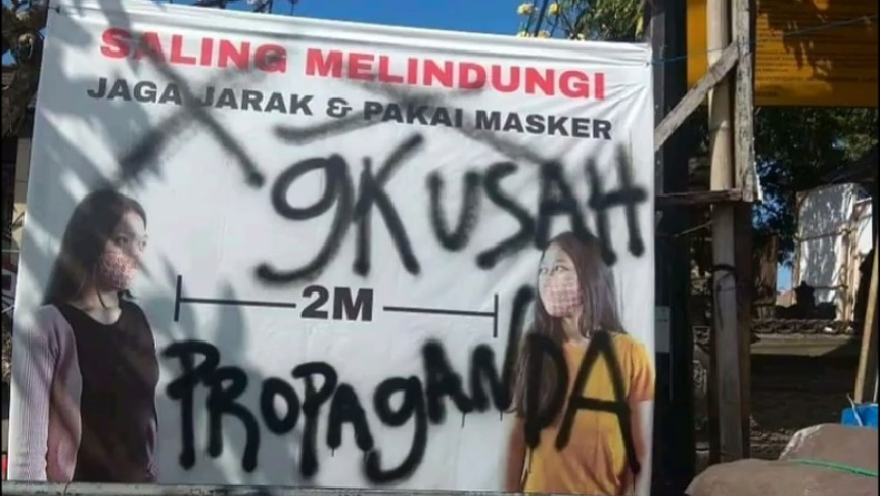 Baliho Protokol Kesehatan di Gianyar Dirusak, Pelaku Tak Percaya Covid-19