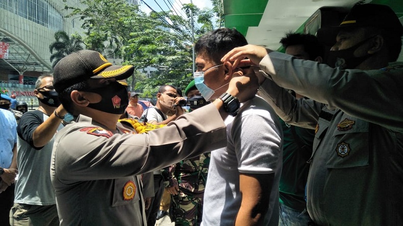 Kasus Covid-19 Masih Tinggi, Wakapolrestabes Medan Kampanyekan Protokol Kesehatan