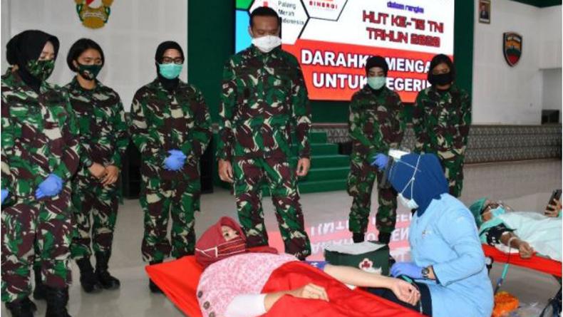 Sambut HUT ke-75 TNI, Kodam I Bukit Barisan Gelar Donor Darah