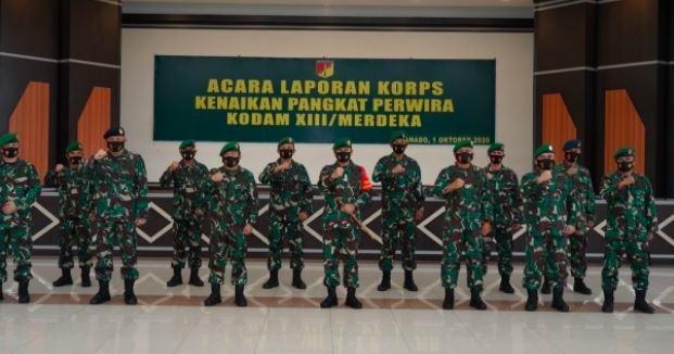 13 Pamen Kodam XIII Merdeka Naik Pangkat, Ini Daftar Lengkapnya
