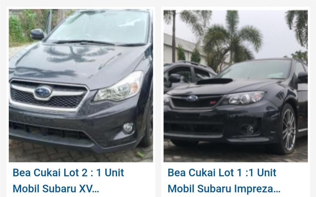 2 Mobil Subaru Sitaan Bea Cukai Dilelang, Dijual mulai Rp115 Juta