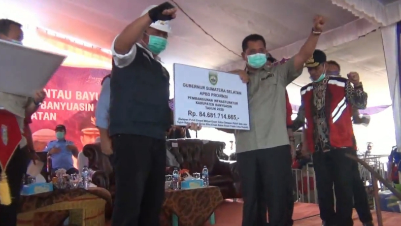 Mangkrak Sejak 2008,  Pembangunan Jembatan Rantau Bayur Dilanjut Gubernur Sumsel