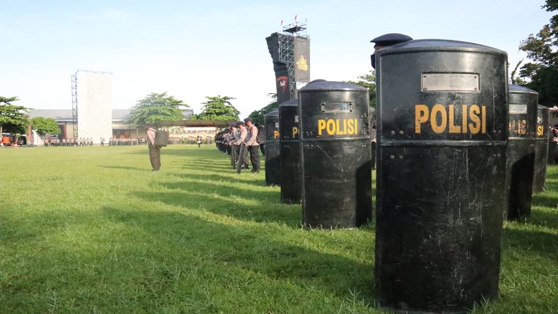 3 SSK Brimob Polda Sumut Siaga Antisipasi Demo Omnibus Law Cipta Kerja di Medan