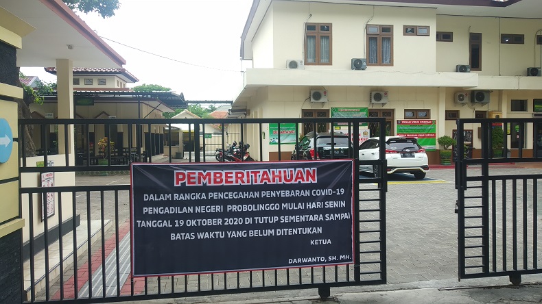 4 Pegawai Positif Covid-19, PN Kota Probolinggo Tutup Sementara selama 1 Pekan