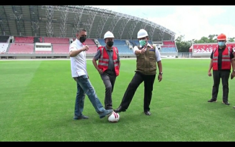Begini Reaksi Menpora dan PSSI Saat Tinjau Venue Piala Dunia U-20 di Palembang 