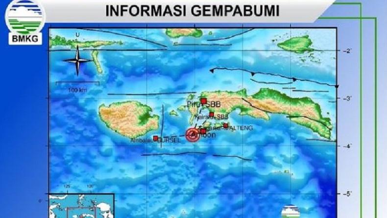 Gempa Bumi Terbaru M4,1 Guncang Ambon, Tidak Berpotensi Tsunami