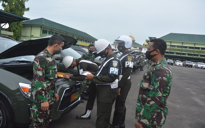 Kodam II Sriwijaya Cek Kelengkapan Kendaraan Dinas