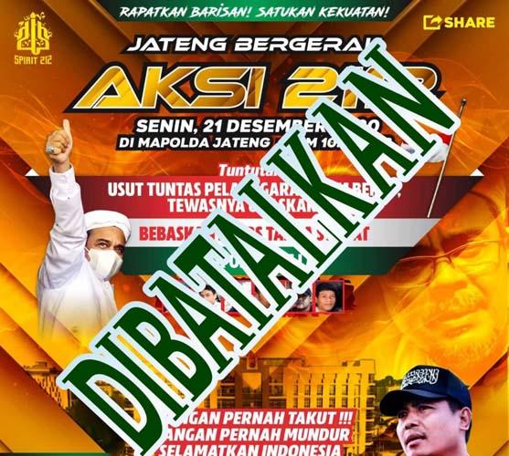 Nasihat Ulama Jateng Manjur, Korlap 2112 Batalkan Rencana Aksi Bebaskan Habib Rizieq 