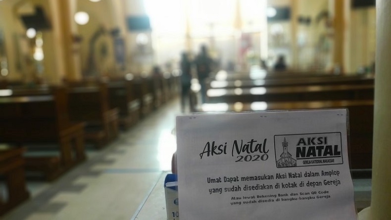Gereja Katedral Makassar Gelar Misa Natal 7 Kali, Jemaat Dibatasi 500 Orang