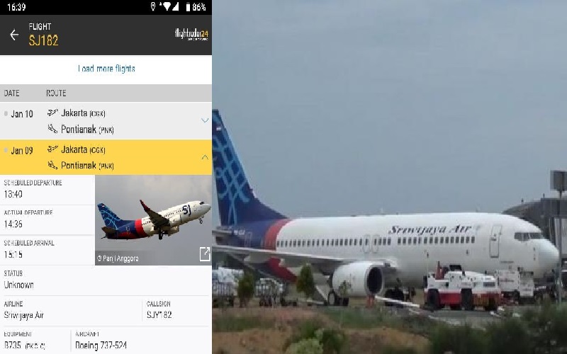 Begini Detik-Detik Pesawat Sriwijaya Air Jatuh di Kepulauan Seribu