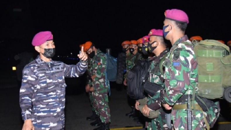 Korps Marinir Diberangkatkan dari Halim Bantu Tangani Banjir di Kalsel 