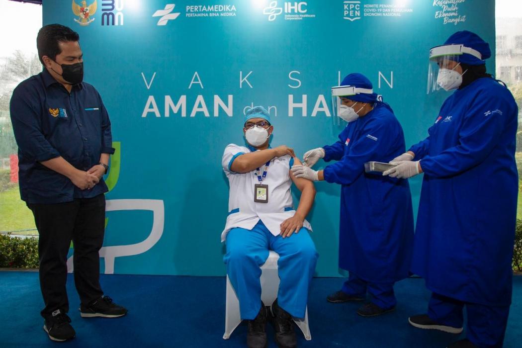 Erick Thohir Optimistis Vaksinasi Tenaga Kesehatan Lindungi dan Perkuat Motivasi Perangi Covid-19 