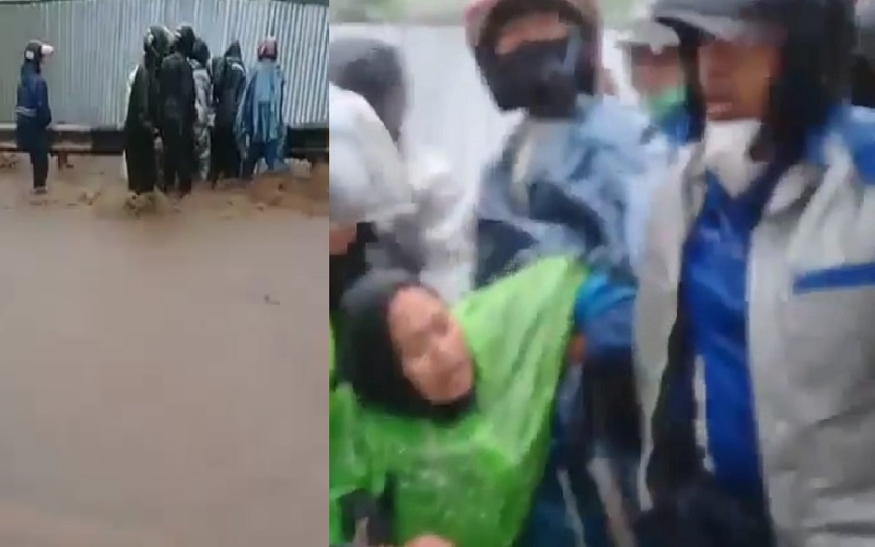 Video Emak-emak Terseret Arus Banjir di Sumedang Viral di Medsos
