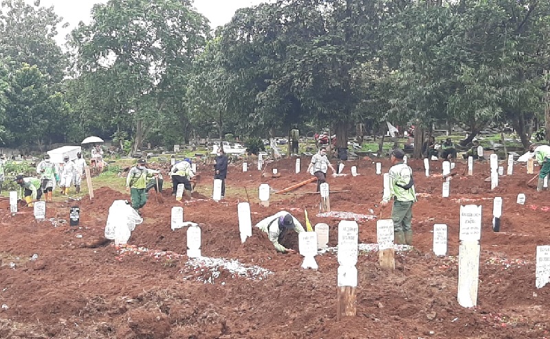 Terus Bertambah, Total 1.150 Jenazah Terpapar Covid-19 Dimakamkan di TPU Bambu Apus