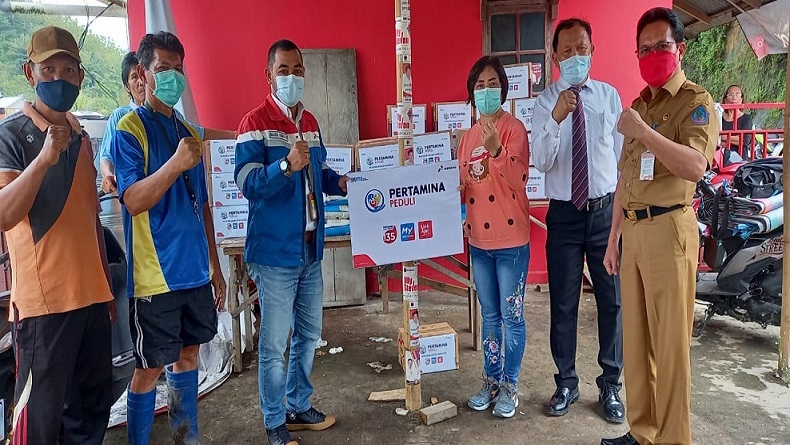 Pertamina Peduli Bantu Korban Banjir dan Tanah Longsor di Manado
