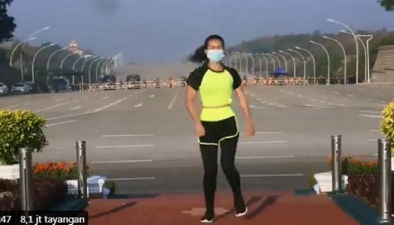 Viral, Aksi Senam di Tengah Kudeta Militer Myanmar Pakai Lagu Ampun Bang Jago