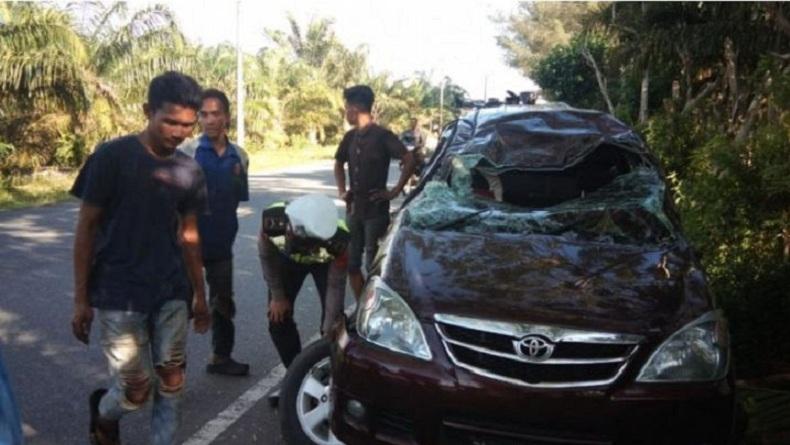 Minibus Berisi Satu Keluarga Terguling Hindari Motor di Aceh Jaya, Pengemudi Tewas