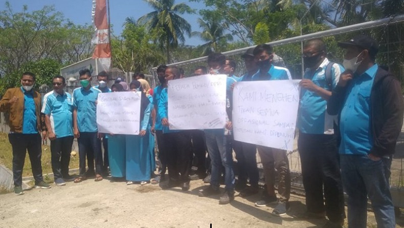Tak Digaji 14 Bulan, Karyawan PDAM Ie Beusaree Rata Lhokseumawe Mogok Kerja